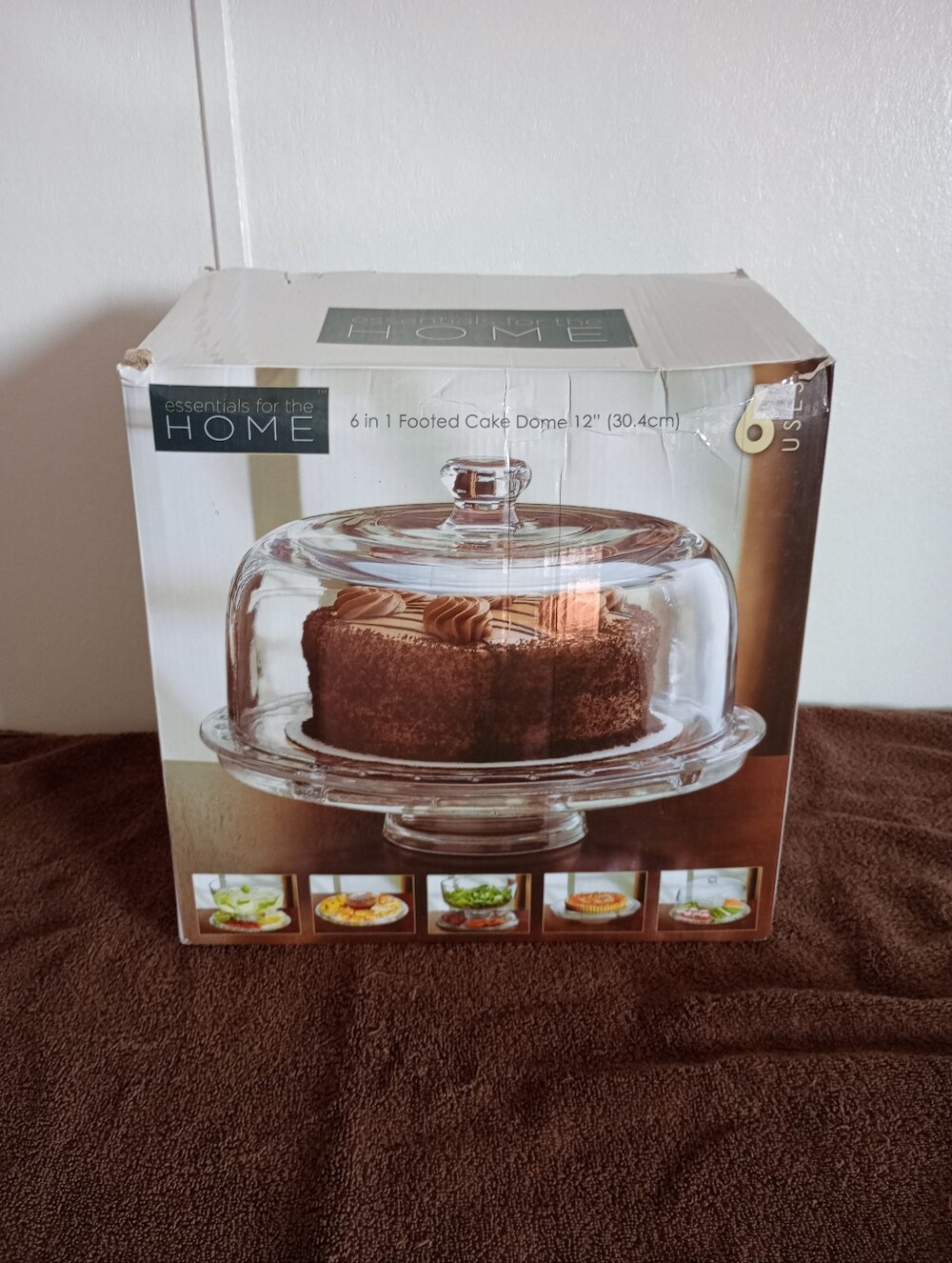 Home Essentials 6 in 1 Footed Cake Dome 12"